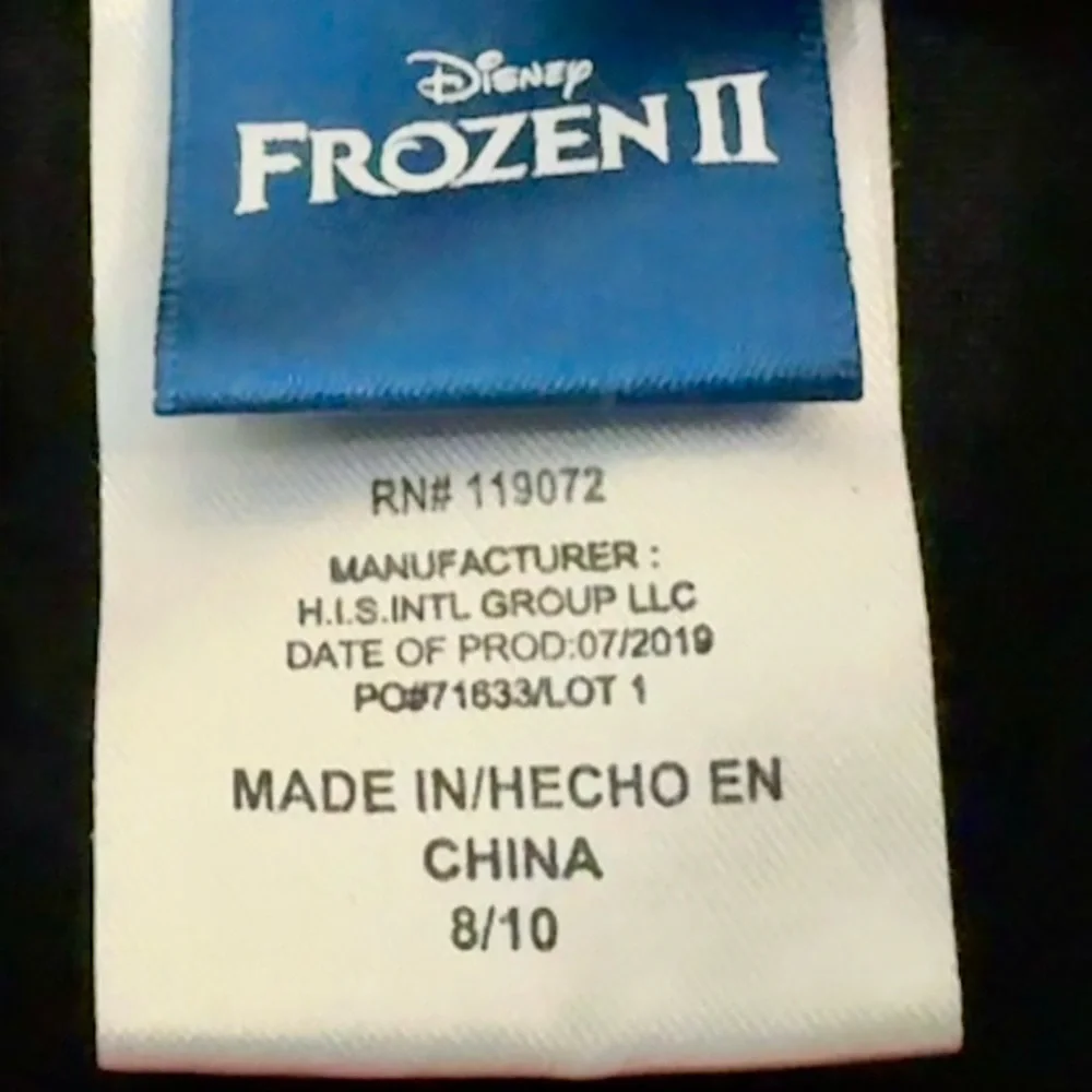Disney Sz 8-10 Frozen Anna Dress - Black and Purple - Picture 5 of 6